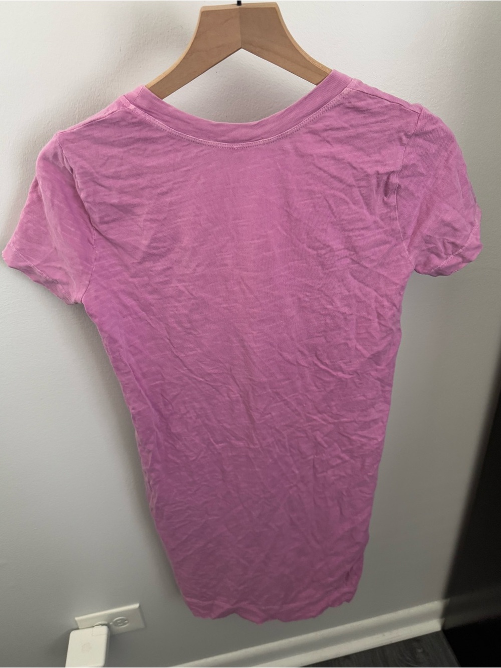 James Perse 2 Medium Pink Scoop Neck Dress Short Sleeve Cut Off Distressed - Picture 4 of 7